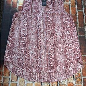 Chelsea & Theodore Pink Python Print Blouse